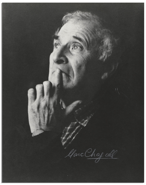 Marc Chagall Signed Photo -- Dramatic Photo Measures 7.75'' x 10''